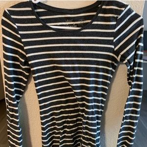 faded long sleeve striped tee